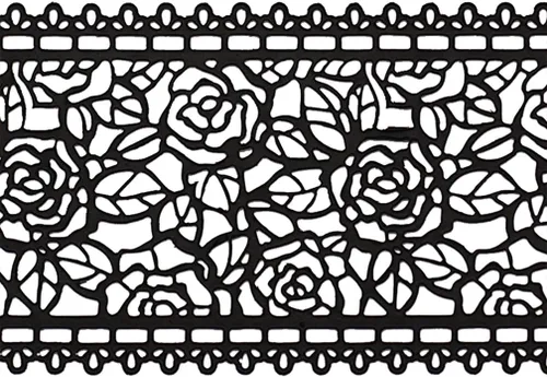 Vista 3 de Funshowcase Juego de 10 piezas de encaje comestible grande prefabricado listo para usar con flores de rosas negras de 14 pulgadas