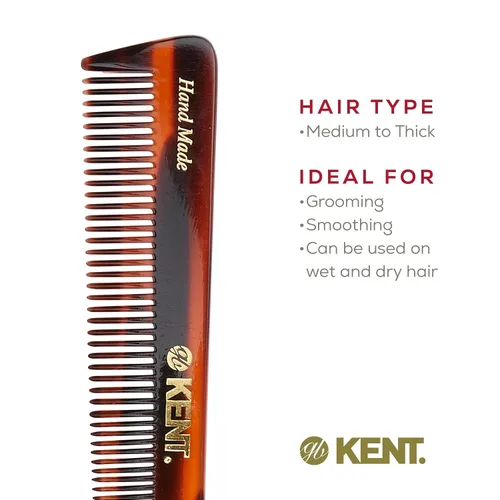 Vista 6 de Kent Peine de doble diente 4T de 6 pulgadas - Apósito de dientes finos y anchos, peine de aseo para cabello, barba, bigote. Estilo grueso y fino
