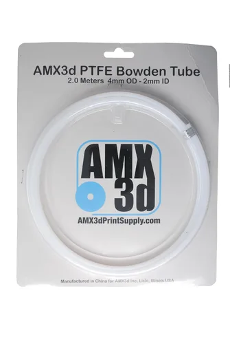 Vista 2 de Tubo de Bowden de teflón PTFE para filamento de 1.75 (2.0mm ID/4.0mm OD) 2.0 metros – Tubo conector blanco para impresora 3D