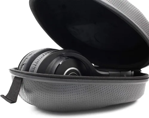 Vista 4 de Audio-Technica ATH-M50x - Auriculares profesionales para monitor de estudio, paquete negro con funda de auriculares de cuerpo duro