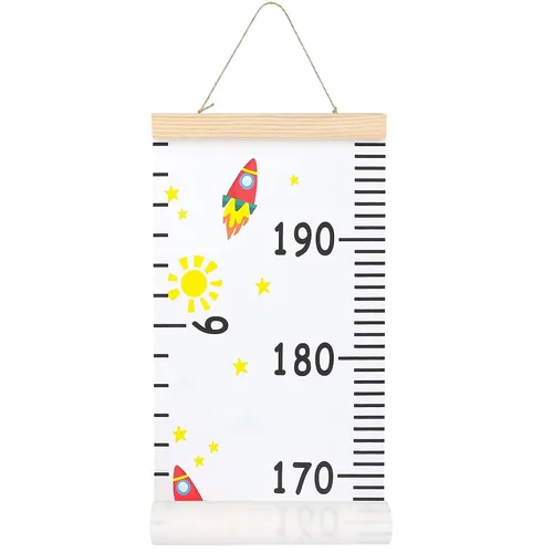 Vista 14 de Tabla de crecimiento de altura para bebés Regla colgante de pared de Mibote para niños, tabla de crecimiento de altura extraíble en lona 2 m x 20 cm