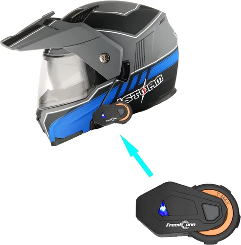 Vista 9 de 1Storm Nuevo Casco Modular de Cara Completa para Motocicleta con Doble Visera Abatible: HJK910 DSPORT Brillo negro