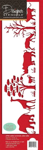 Vista 4 de Safari Animals Cake Side Stencil C956 por Designer Stencils