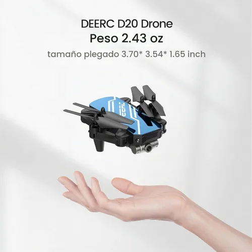 Vista 7 de DEERC D20 - Mini dron con cámara y control remoto, control por voz, selfi gestual, control de altitud, control de gravedad, inicio con un botón