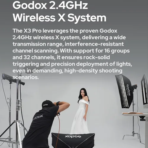 Vista 4 de Godox X3 Pro C X3Pro C Pantalla táctil TTL Flash Trigger para Canon, 2.4G inalámbrico, pantalla LCD de 2.4 pulgadas, integración Bluetooth y control