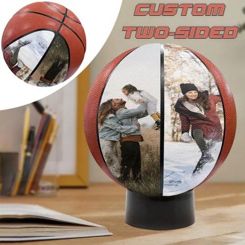 Vista 2 de Baloncesto con foto personalizada, pelota de fútbol urbano de piel sintética personalizada, tamaño oficial 7 y 5, para interiores y exteriores