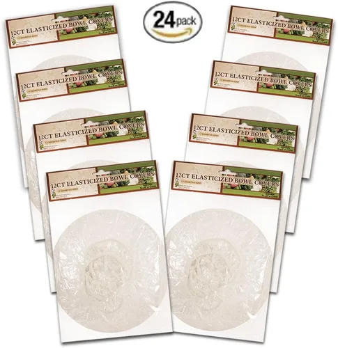 Vista 2 de Juego de 24 fundas elásticas reutilizables para cuencos, platos y platos, 3 tamaños por Good Old Values
