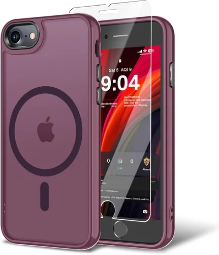 Vista 69 de Funda para iPhone 11 con protector de pantalla, compatible con MagSafe, ultra delgada, translúcida, mate, a prueba de golpes, color negro