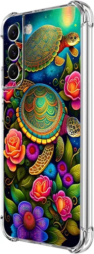 Vista 41 de Funda para Galaxy S21 FE 5G, protección contra caídas de flores de mariposa azul, a prueba de golpes, carcasa protectora de cuerpo completo Mariposa