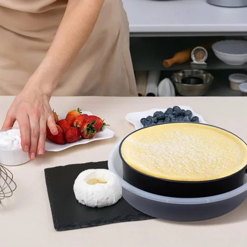 Vista 6 de Moldes Springform, protector de sartén para tartas de queso, accesorios para sartenes de forma desmontable, evita que el agua entre en el plato