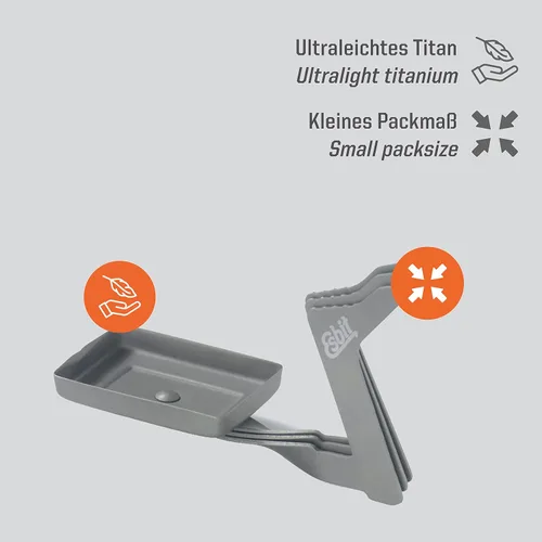 Vista 2 de Esbit Estufa de titanio plegable ultraligera de 0.41 oz (0.4 onzas) para uso con tabletas de combustible sólido