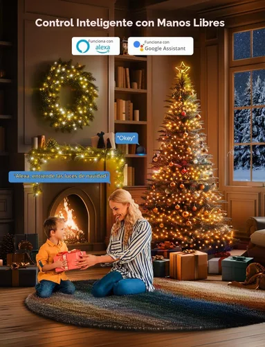 Vista 7 de APPECK RGBW - Guirnalda de luces navideñas de 66 pies, 200 luces, control de aplicación