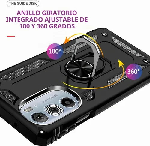 Vista 6 de Funda para Motorola Edge + 2022/Edge 30 Pro con [2 unidades] Protector de pantalla de cristal, para Moto Edge Plus 5G UW 2022, funda protectora