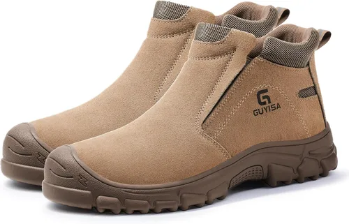 Vista 8 de Welding Boots for Men Slip On Work Boots for Men Fireproof Steel Toe Boots Men's Steel Toe Shoes Indestructible Safety Toe Shoes Construction Boots