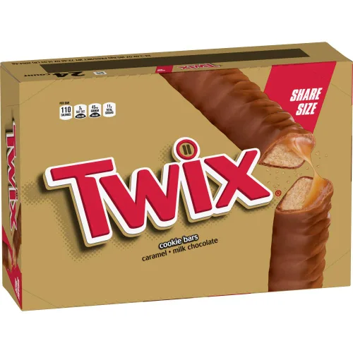 Vista 11 de TWIX Dulces de Chocolate a Granel Envueltos Individualmente, Tamaño Completo, Barra de Dulce de Chocolate con Galleta y Caramelo, Perfecta