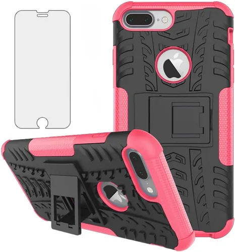 Vista 14 de Funda de teléfono para iPhone 7plus 8plus 7/8 Plus 5.5 con protector de pantalla de vidrio templado y soporte, accesorios híbridos duros