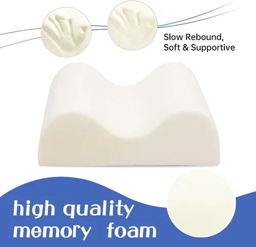 Vista 5 de Reidio 1 almohada de espuma viscoelástica plegable 2 en 1 para piernas con diseño de rodilla para dormir de lado, almohadilla de pierna con correa