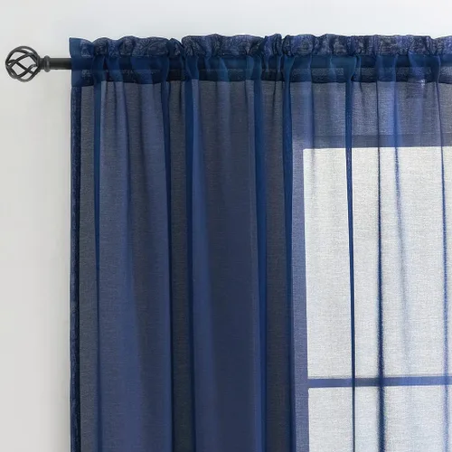 Vista 84 de MYSTIC-HOME Juego de cortinas de niveles transparentes blancas para cocina de 24 pulgadas de largo, tratamiento de cortinas para ventanas pequeñas
