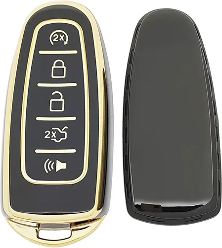 Vista 5 de para Ford Cubierta de llave Compatible con Ford Edge Escape Expedition Explorer Focus Taurus Lincoln MKS MKT MKX Navigator, Negro