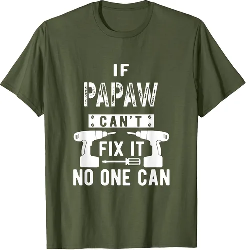 Vista 6 de If Papaw Can't Fix It No One Can Grandpa T-Shirt Asphalt Grey