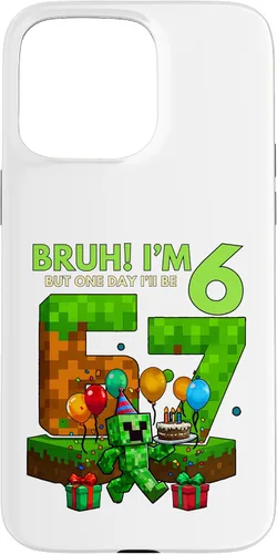 Vista 31 de Bruh I'm 6 But One-Day I'll Be 67 Retro 6th Birthday Kids Case for iPhone 17