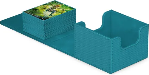 Vista 21 de Ultimate Guard Sidewinder 100+, caja de cubierta para 100 tarjetas TCG de doble manga, gris, cierre magnético y forro interior de microfibra para un