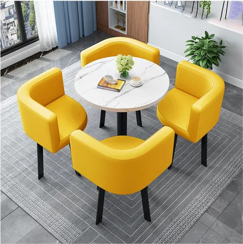 Vista 11 de Muebles de comedor para sala de estar, juego de mesa redonda y silla, mesa de centro para sala de conferencias, para sala de estar, negro, 23.6 x