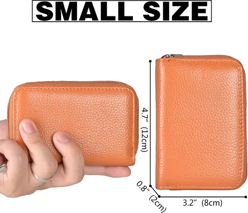 Vista 3 de Easyoulife billetera para tarjetas de crédito de cuero auténtico con espacio para 26 tarjetas