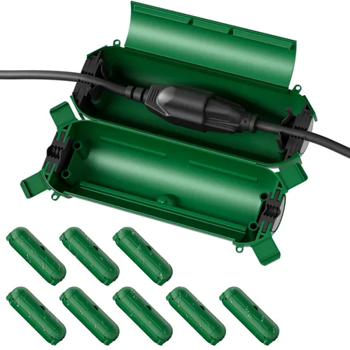 Vista 13 de Flemoon - Paquete de 3 fundas impermeables para cable de extensión para exteriores Small Electrical Connection Box for Straight Plug, Socket