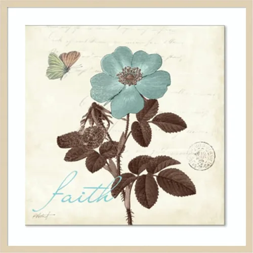 Vista 9 de Amanti Art Póster enmarcado para pared, 21 x 21 pulgadas, Touch of Blue II Faith por Katie Pertiet, póster enmarcado para decoración de pared, sala