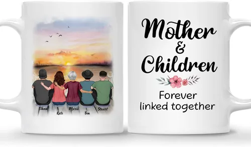 Vista 11 de Gossby Tazas personalizadas para mamá, regalos personalizados para mamá de hijas, hijos con avatares, nombres, cumpleaños, día de la madre, regalos