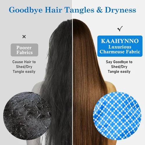 Vista 10 de Gorro de satén de seda ajustable para envolver el cabello para dormir, gorro de dormir de doble capa, turbante nocturno para cabello largo y rizado