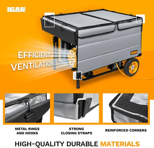 Vista 3 de IGAN - Cubiertas protectoras para generador en funcionamiento Pro-Max para la mayoría de generadores de 3500 a 12000 W - Cubiertas para generadores