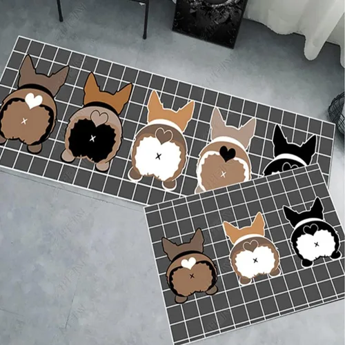 Vista 35 de Alfombras de cocina coloridas para piso, alfombras de cocina antideslizantes, juego de tapetes de cocina de granja, alfombras y tapetes de cocina