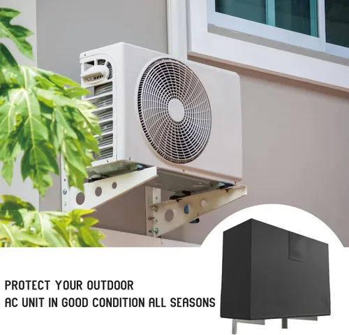 Vista 4 de Cubiertas de Mini Aire Acondicionado Split para Unidades Exteriores, Cubierta Impermeable de Condensador A/C Mini AC Protector de Compresor Exterior