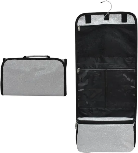 Vista 13 de NGIL Neceser colgante de viaje con purpurina para animadoras y equipos de baile, organizador de artículos de tocador y neceser para mujer, bolsa