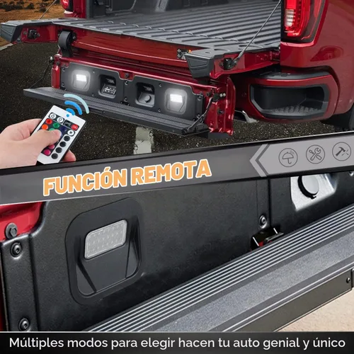 Vista 4 de HERCOO Multipro Kit de Luz LED Flexible RGB Multicolor para Escalón de Compuerta Trasera y Plataforma de Camioneta Compatible con GMC Sierra 1500