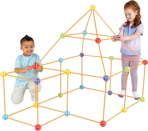 Vista 3 de Crazy Forts Everest Toys Multicolor - Juego de construcción de fuerte de 69 piezas - Juguetes STEM para construir en interiores o exteriores