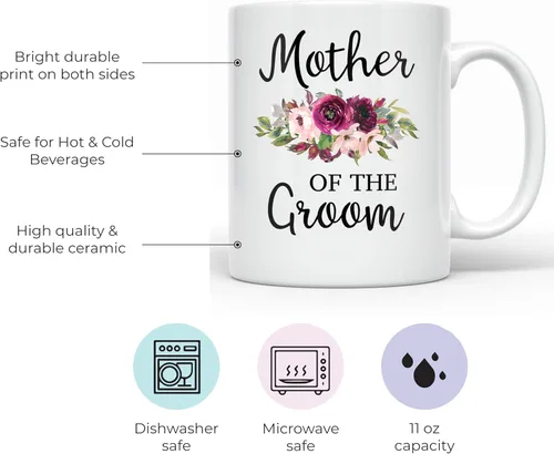Vista 2 de Taza de 11 onzas con texto en inglés "Thank You For Raising The Man Of My Dreams Mother Of The Groom To My Mother In Law - Taza para suegra, regalos
