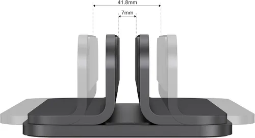 Vista 2 de Organizador vertical de aluminio para laptop, soporte de escritorio resistente compatible con la nueva Retina Apple MacBook Pro/Air, Mac mini y iPad