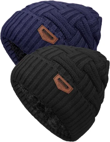 Vista 54 de Loritta Gorro de invierno cálido de punto grueso y holgado para hombre