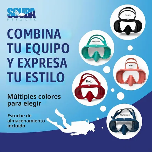 Vista 8 de Spartacus Frameless Dive Mask, Ultra-Clear Low-Iron Glass