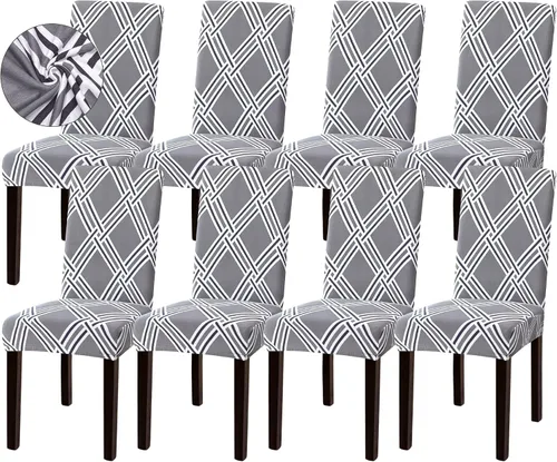Vista 75 de Sufdari Juego de 2 fundas para sillas de comedor, fundas para sillas de cocina, fundas para sillas Parsons, protectores de sillas de elastano