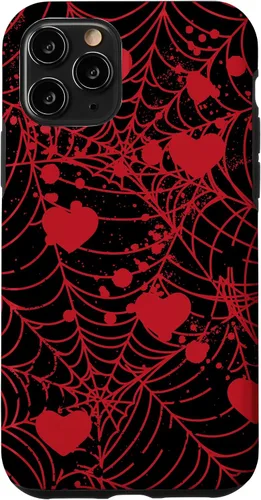 Vista 29 de Spiderweb Valentine's Day Hearts Gothic Goth Black Fairycore Case for iPhone 17