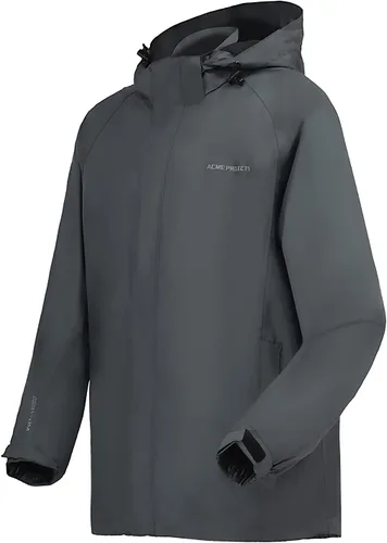 Vista 9 de Acme Projects Chaqueta impermeable 100% impermeable, transpirable, costuras selladas, 393.701 in/3000gm, cremalleras YKK