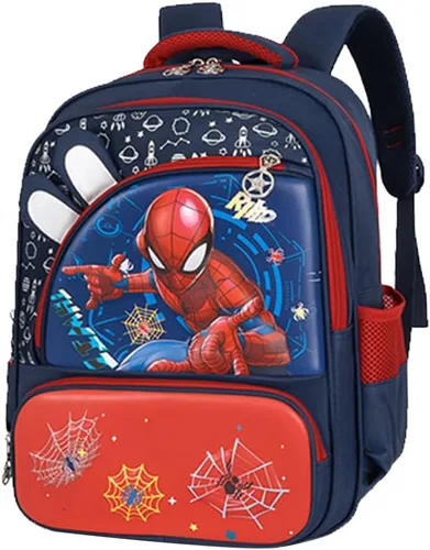 Vista 2 de FENGJINRUHUA Lindo juego de rol de dibujos animados escuela primaria mochila niños cómic niños niñas mochila (C-Navy), C-azul marino , Mochila
