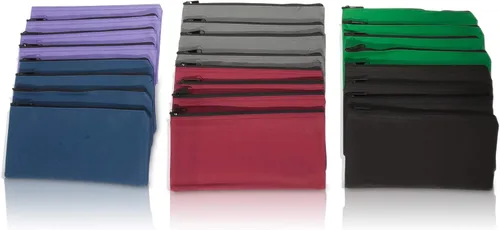 Vista 2 de DALIX Bolsa de dinero con cremallera, bolsa de banco para lápices, varios colores, paquete de 24