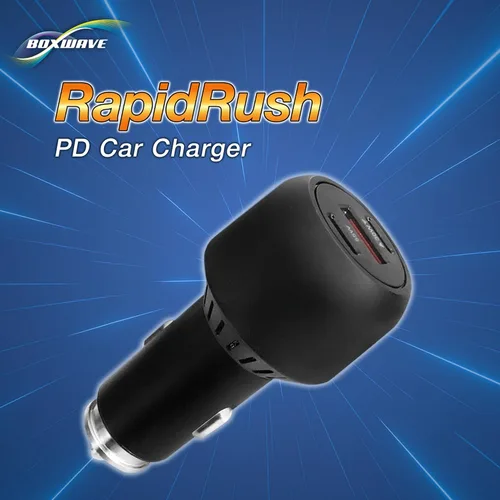 Vista 6 de BoxWave Cargador universal RapidRush PD para coche (95 W), rápido, 2 USB - negro azabache, cargador de coche para teléfonos inteligentes y tabletas