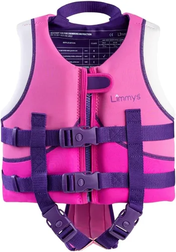 Vista 4 de Limmys Chaleco de natación para niños pequeños y niños: panel de espuma integrado, certificado CE, diseño galardonado aprobado por los padres