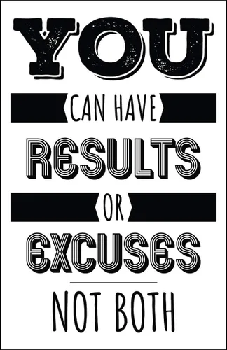 Vista 6 de Damdekoli Póster de Results Or Excuses - Arte de pared motivacional - Estampado de ajetreo (lienzo - 32 x 48 pulgadas)